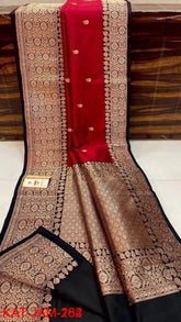 Exclusive Banarasi Katan Antique Red Saree for Festive, Wedding Events, Bridal Collection - Saree - Aakritee - S10656